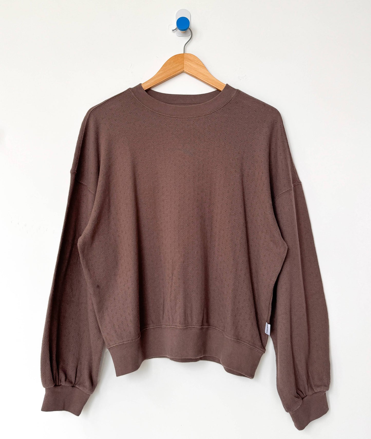 Cocoa Pointelle Sweatshirt