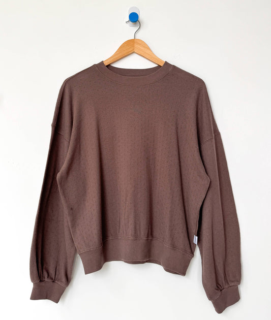 Cocoa Pointelle Sweatshirt
