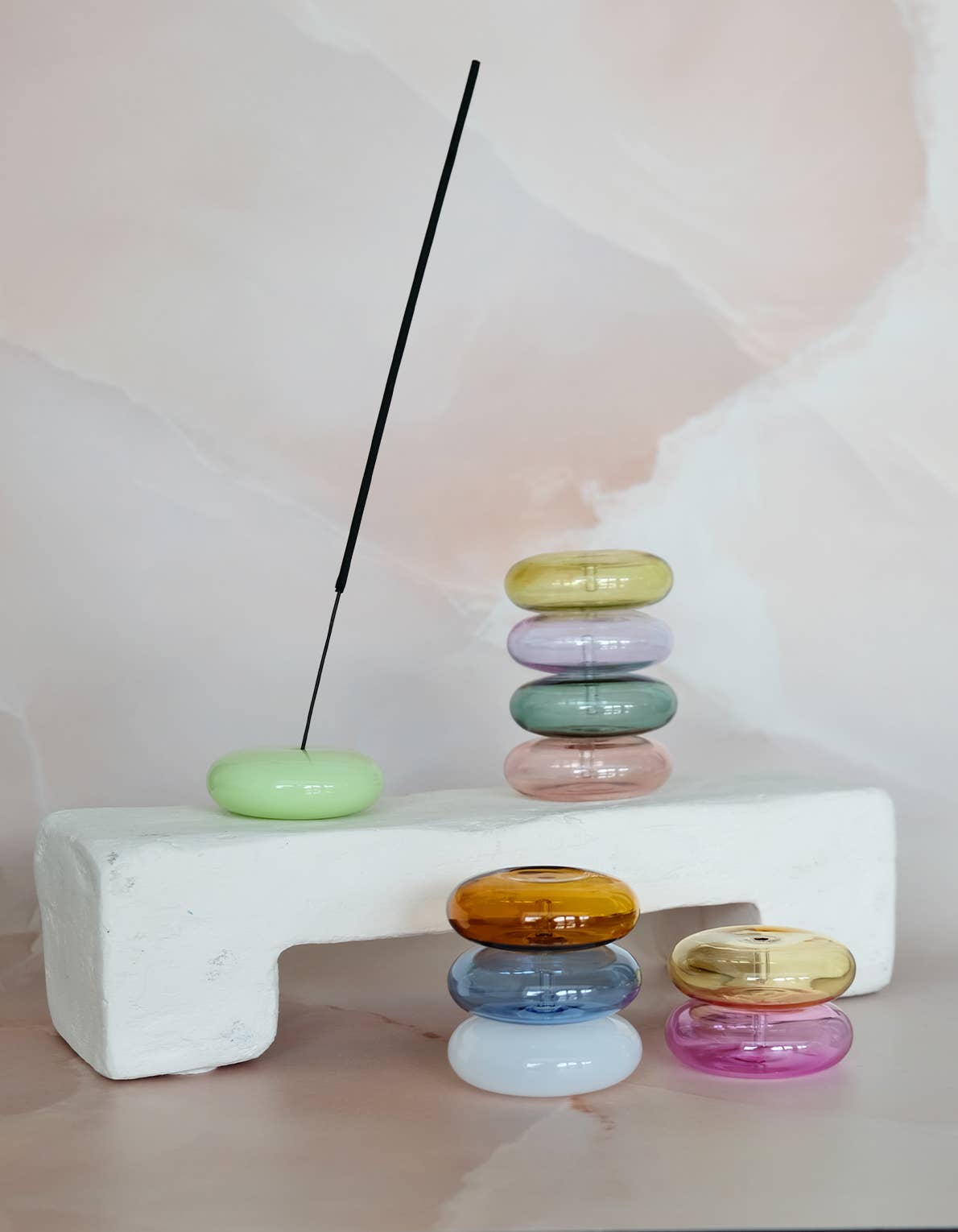 Glass Bubble Incense Holder : Martini Olive Translucent