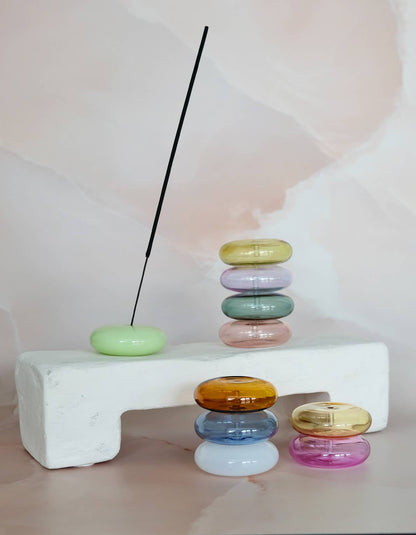 Glass Bubble Incense Holder : Martini Olive Translucent