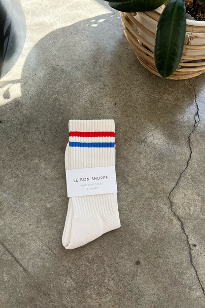Le Bon Shoppe - Extended Boyfriend Socks: Milk