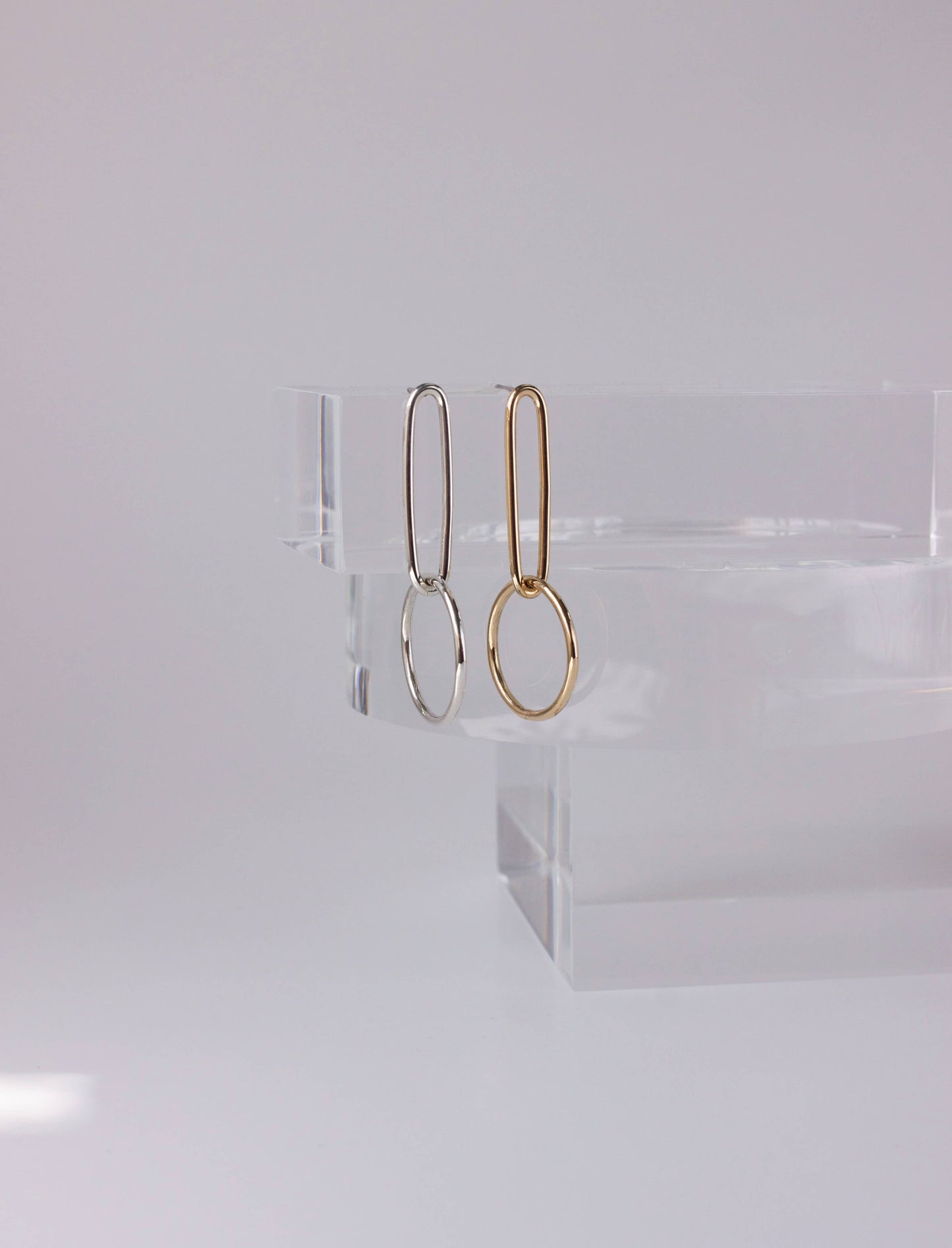 Long Link Earrings: Sterling Silver