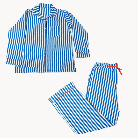 Bonnie Pajama Set: Blue & White