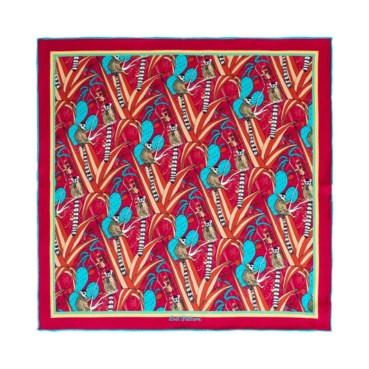 "Madagascar" Silk Bandana - Red: Red