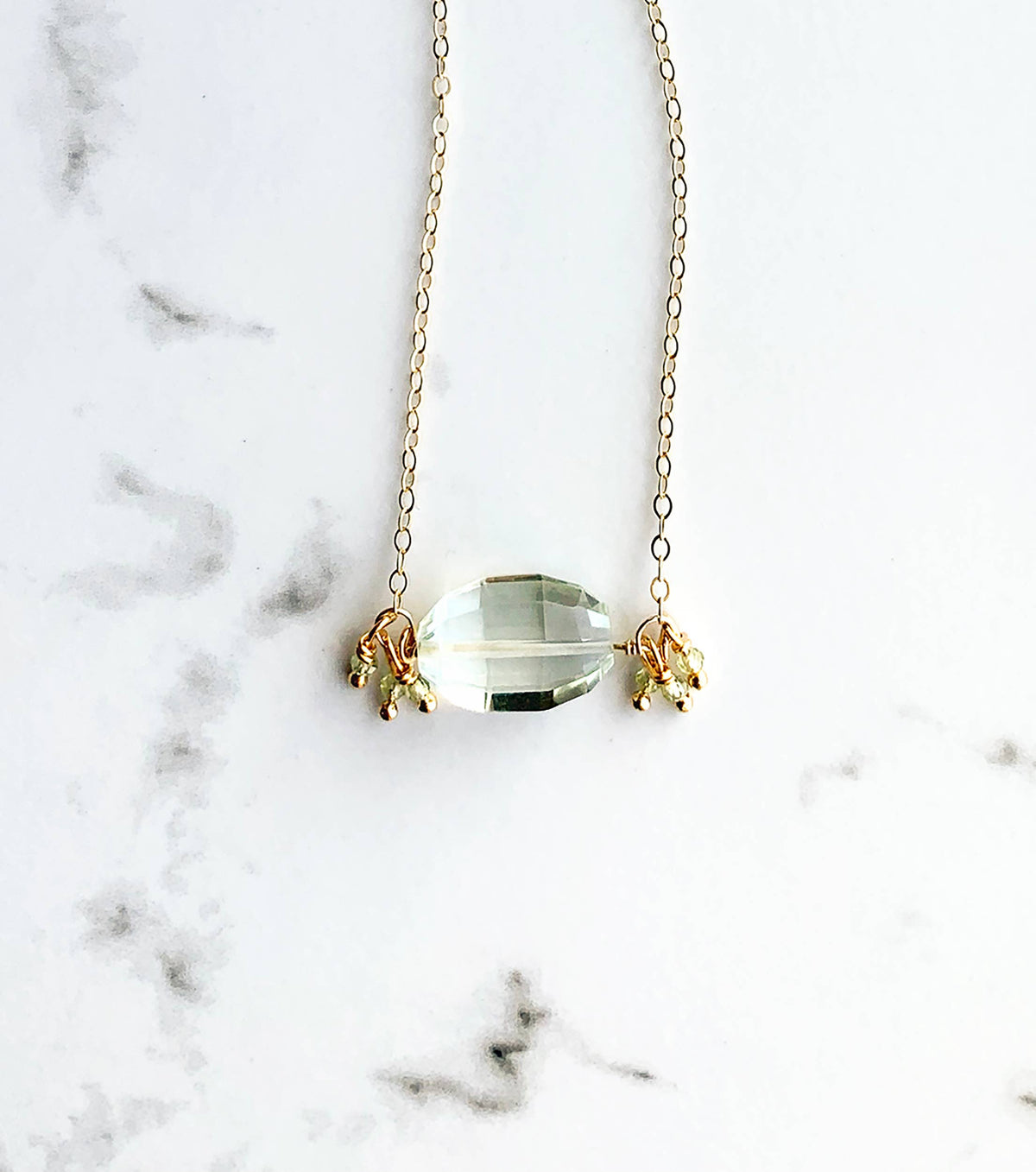 Green Amethyst Necklace GF 17”