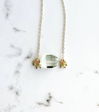 Green Amethyst Necklace GF 17”