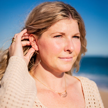 Hammered Hoop Earrings: Sterling Silver