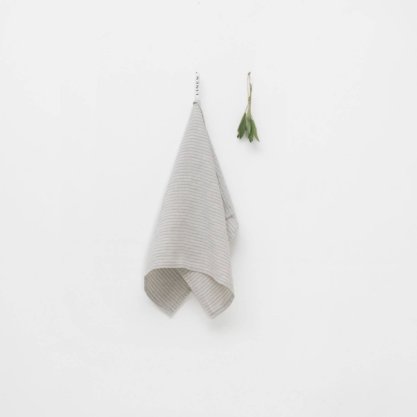 Grey Blue Pinstripe Linen Towel