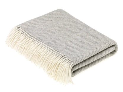 Fog Pinstripe Merino Lambs Wool Throw