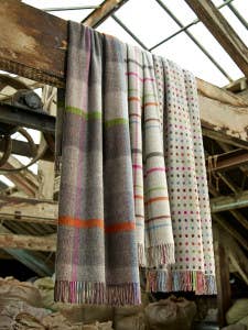 Contemporary Windowpane Merino Lambswool Throw