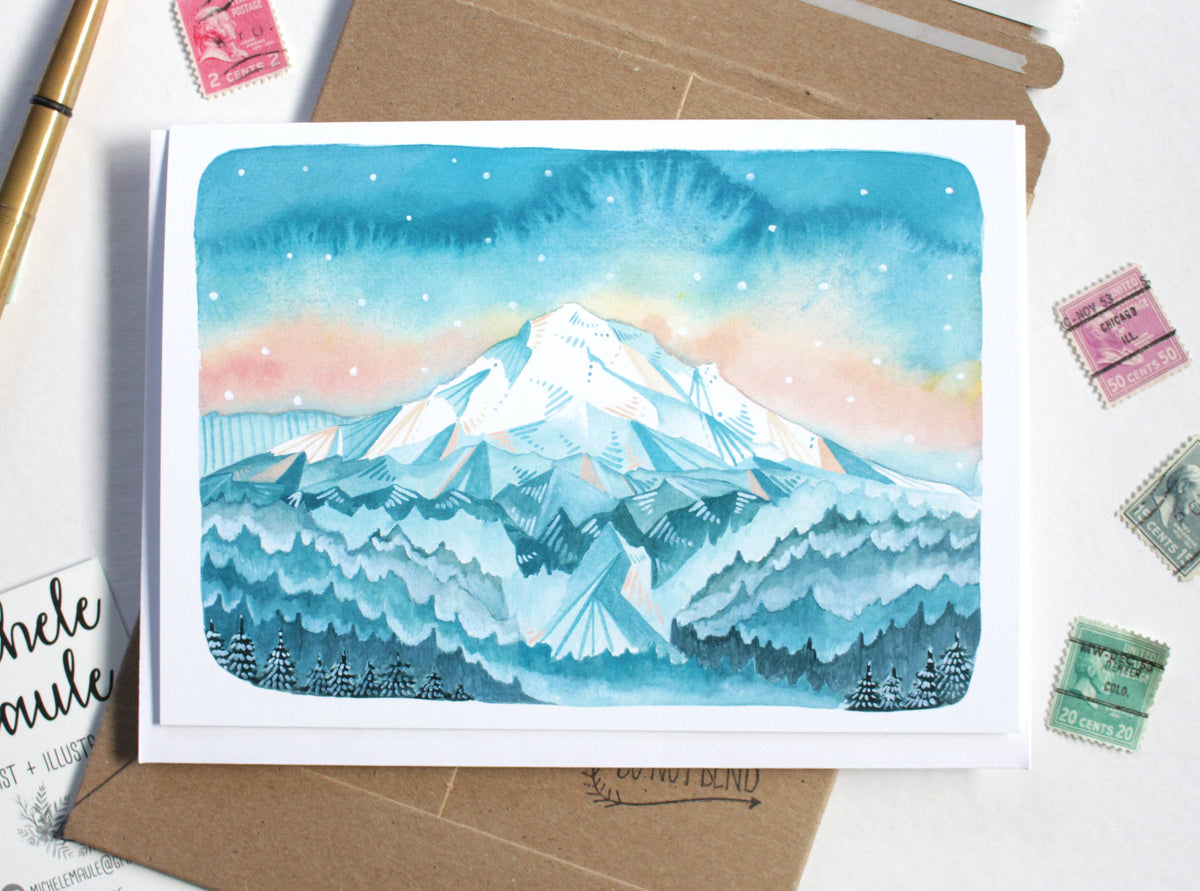Mt Hood Sunrise Blank Card