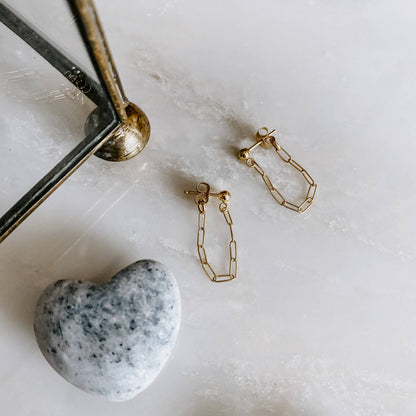 Link Chain Post Earrings: 14k Gold Fill