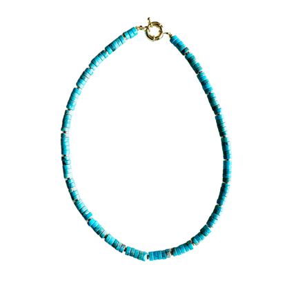 Market and King - The Lollie Necklace: Turquoise Sea Sediment Jasper