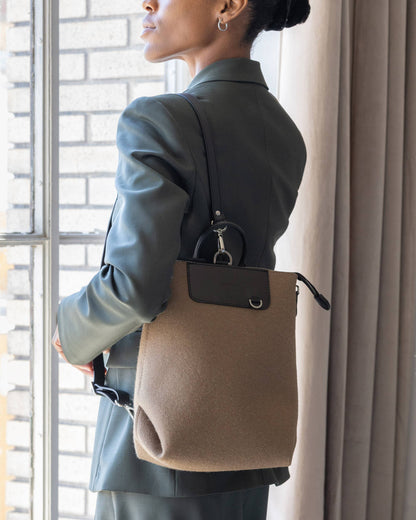 Bedford Merino Wool Midi Backpack - Cumin Black