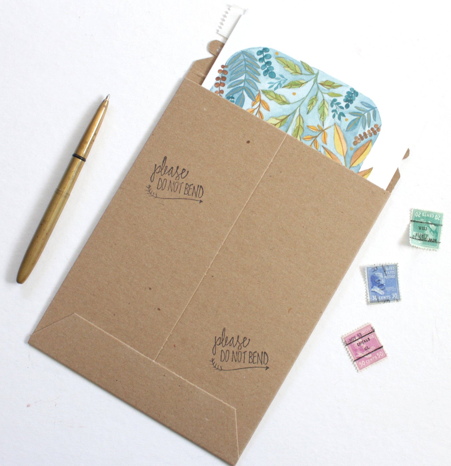 nature inspired watercolor happy father's day card blank inside