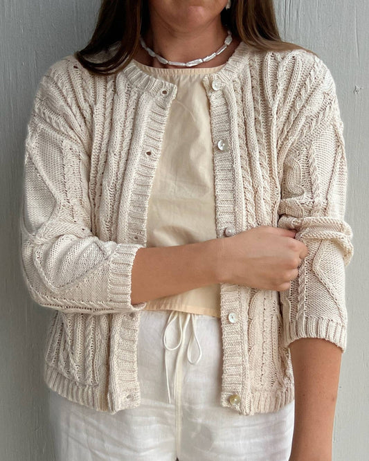 Cameron Cardigan: Cream / One size