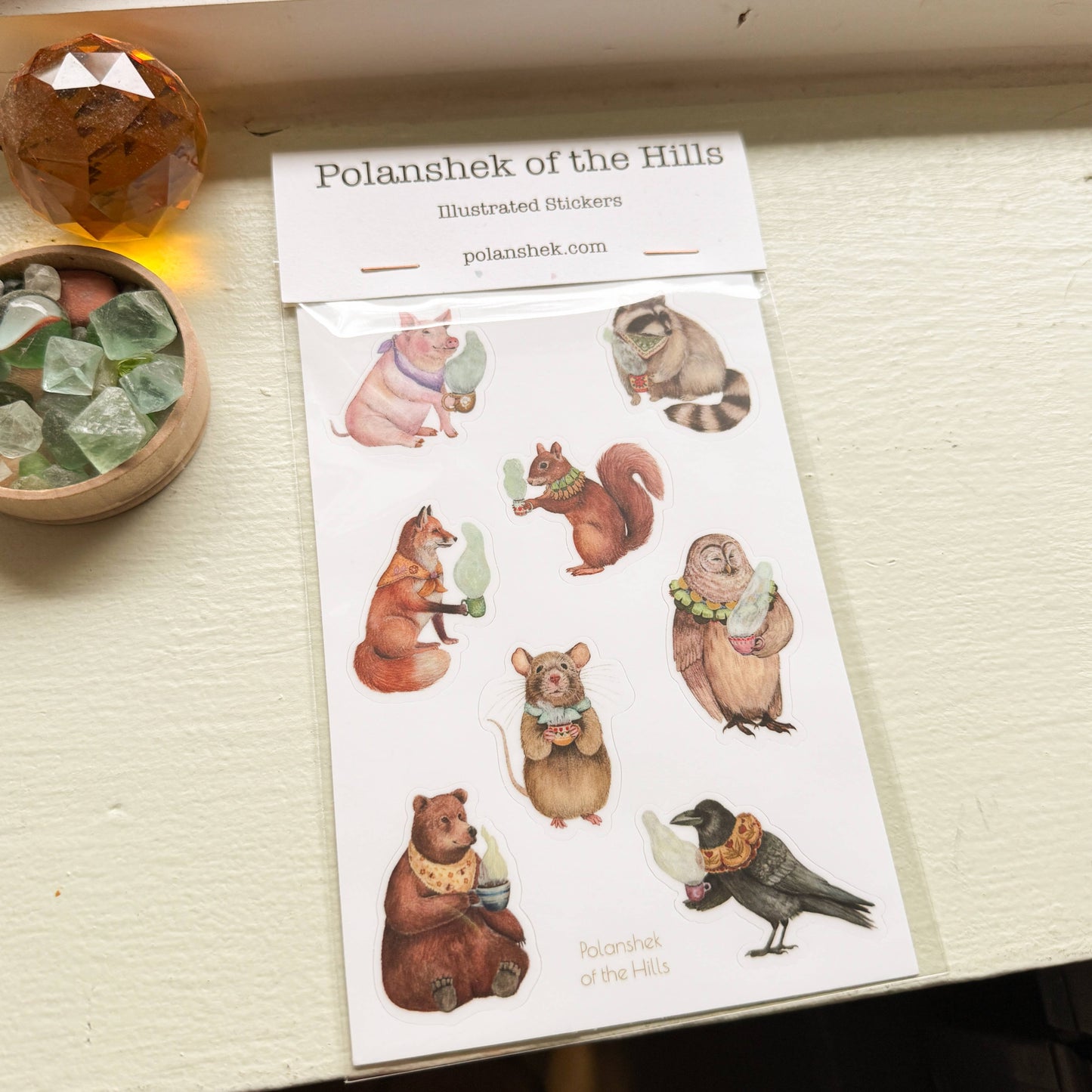 Critters and Cups Sticker Sheet