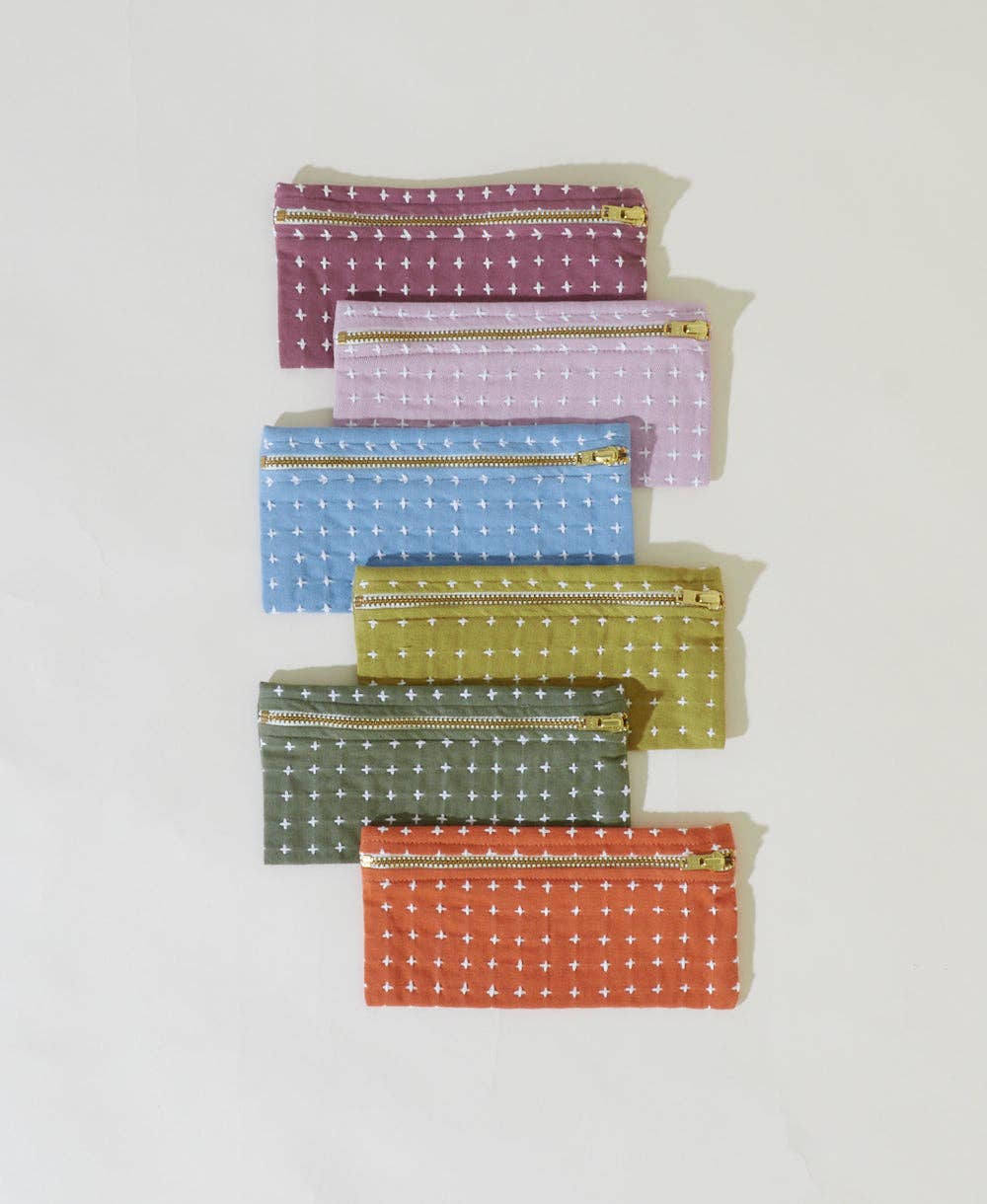 Cross-Stitch Pencil Case: Moss