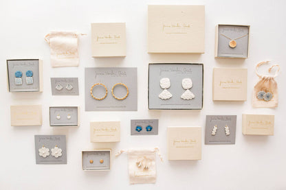 Porcelain Pinched Bead Hoops - Small