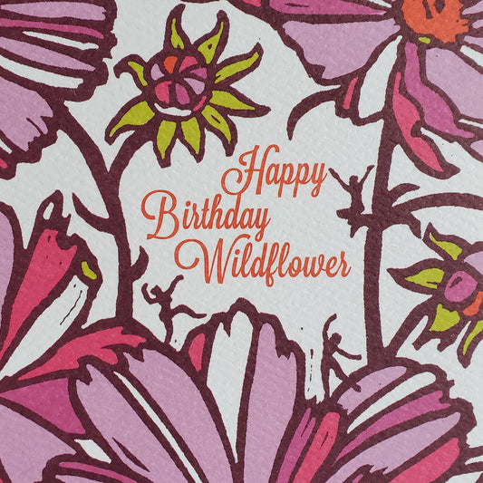 Happy Birthday Wildflower Floral Greeting Card