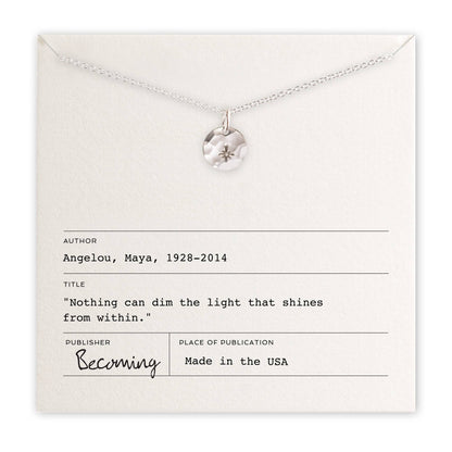Dainty Starling Silver Becoming Jewelry Small Charm Necklace with Star Pendant
