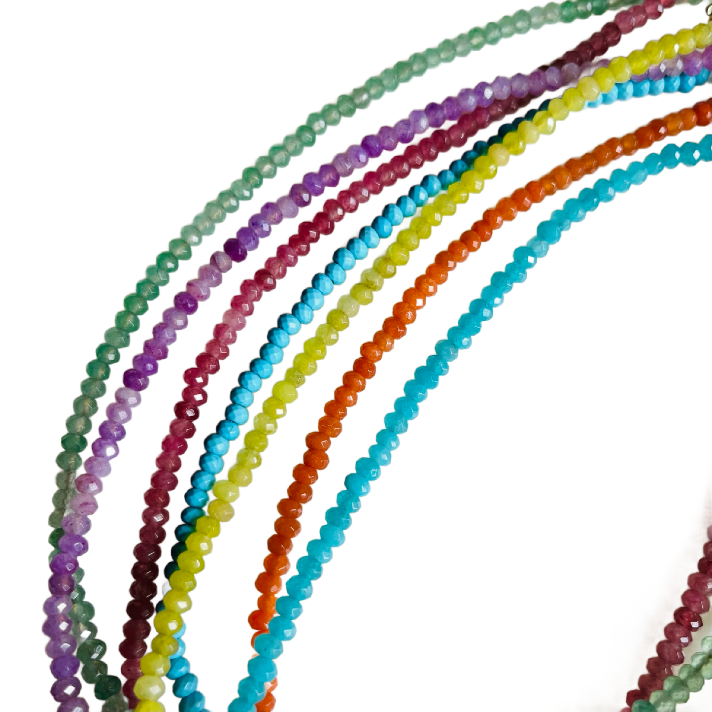 Market and King - Dainty Candy Gemstone Necklace: Aqua Jade