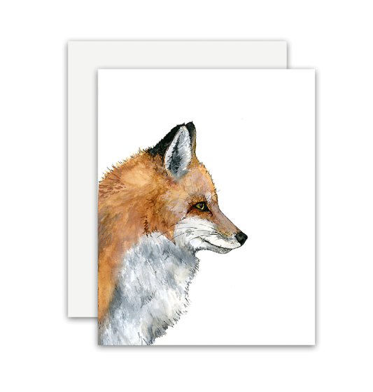 Portrait Fox Card Blank Inside