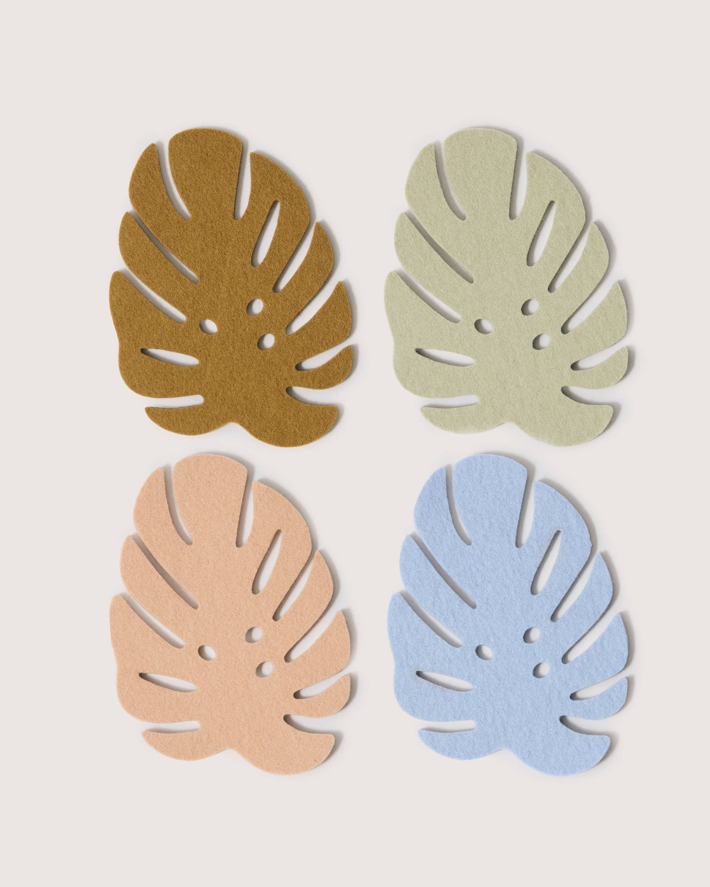 Merino Wool Monstera Coasters