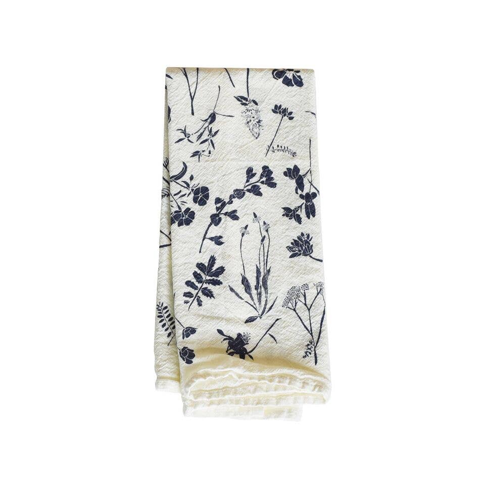 Navy Wildflowers Napkin