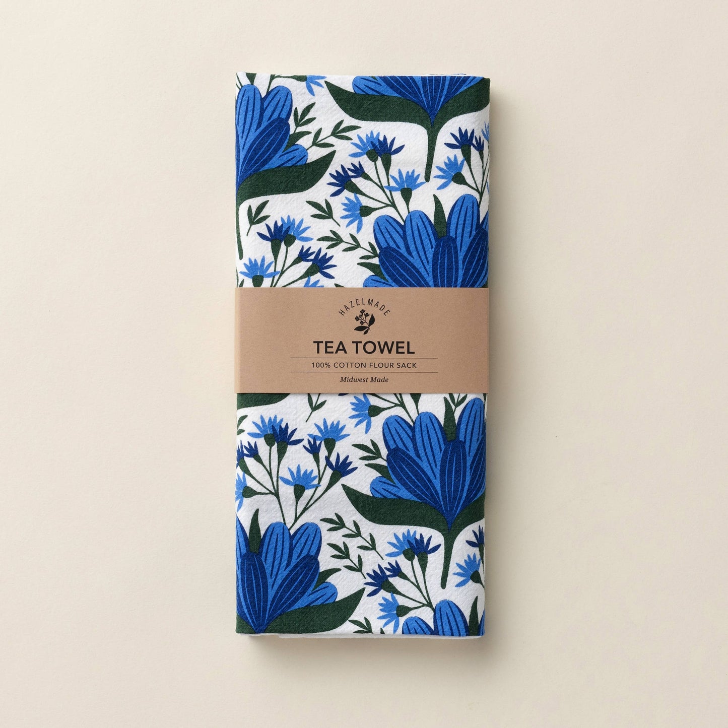 Blue Flowers Tea Towel