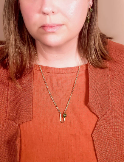 Jade Asymmetrical Arch Necklace: 20"