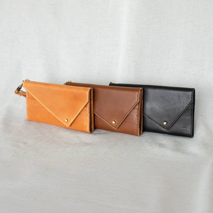 Tri-fold Wallet: Camel Leather