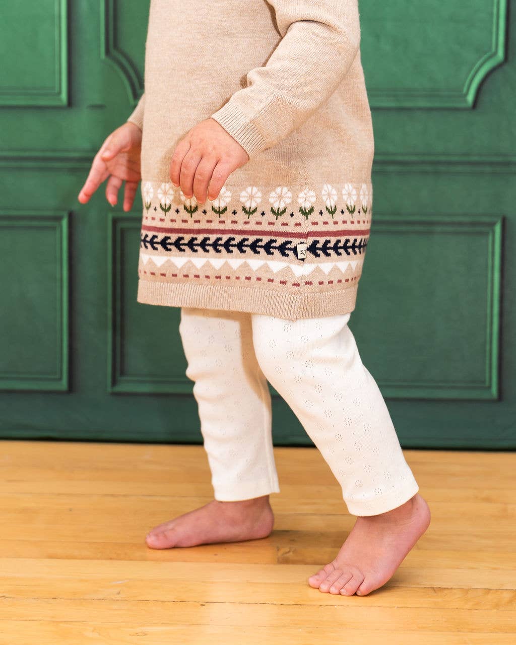 Fair Isle Sweater Knit Dress (Organic Cotton) : Oatmeal Heather