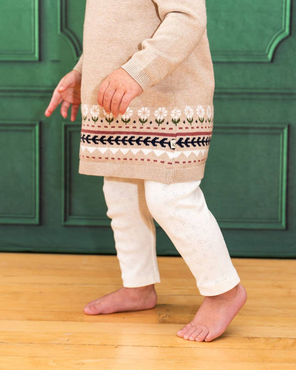Fair Isle Sweater Knit Dress (Organic Cotton) : Oatmeal Heather