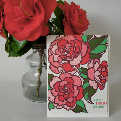 Little Green - Birthday Beautiful Floral Greeting Card