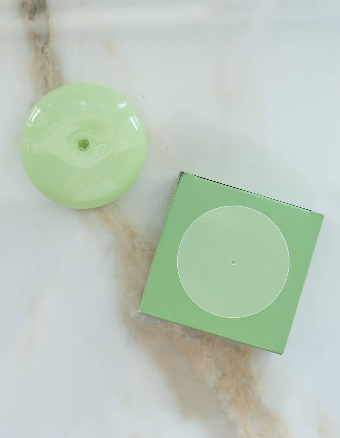 Glass Bubble Incense Holder : Martini Olive Translucent