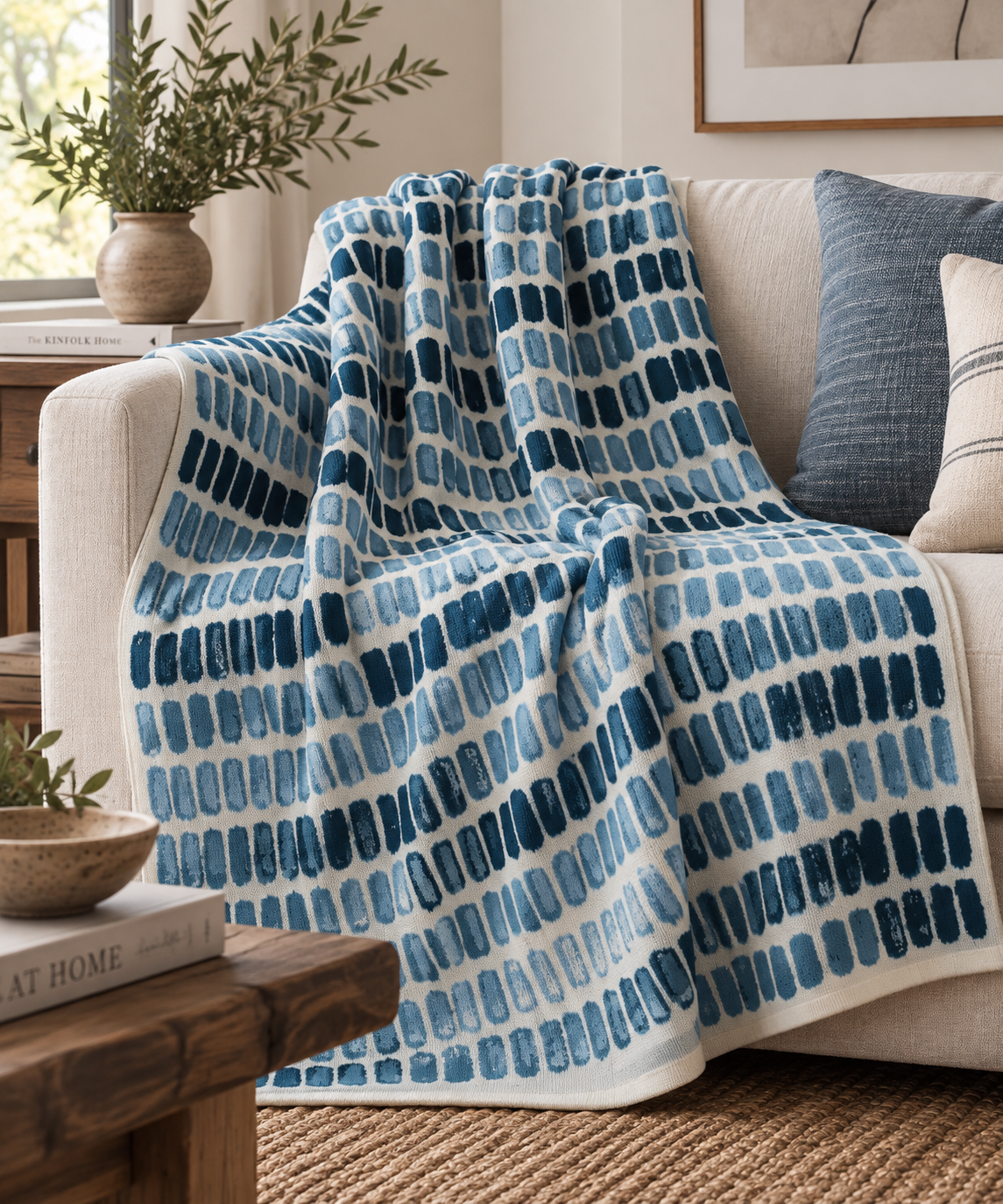 Cotton Knit Watercolor : Blue