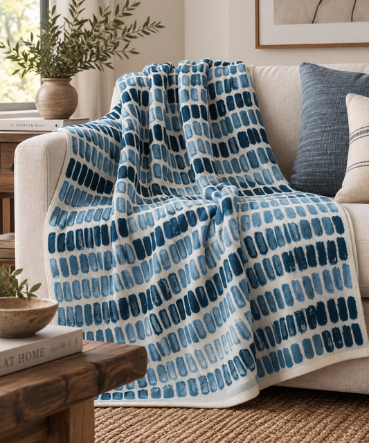 Cotton Knit Watercolor : Blue