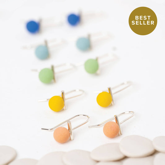 Tini Time Earrings: Peach- Sterling Silver
