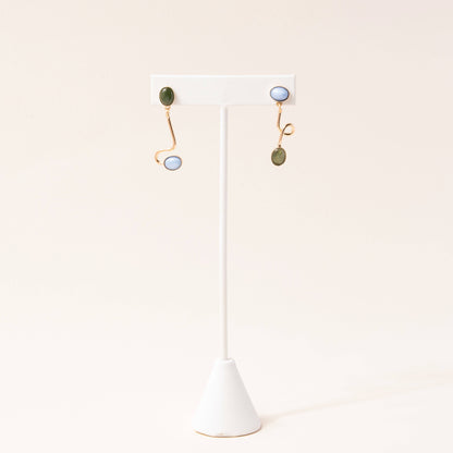 Jade + Blue Moonstone Contour Earrings