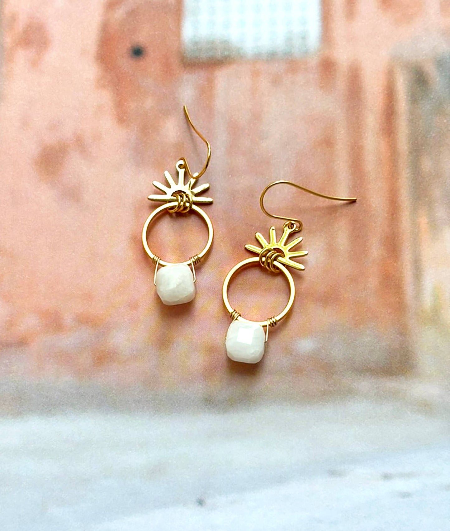 Sunrise Moonstone Earrings
