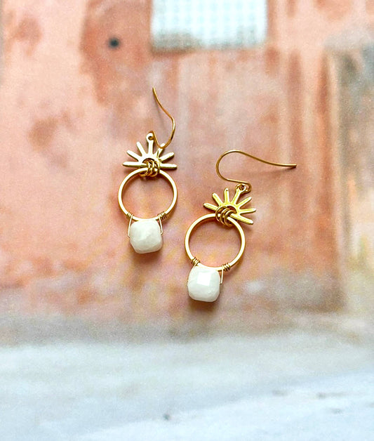 Sunrise Moonstone Earrings