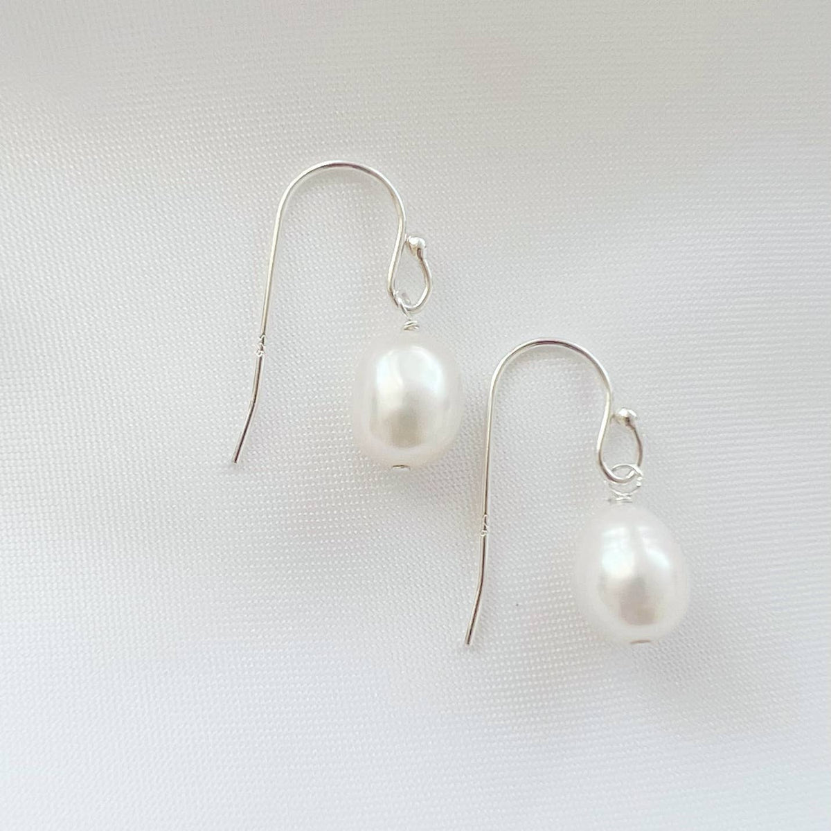 Freshwater Pearl Dangle Earrings Sterling Silver