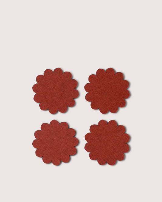 Crest Merino Wool Coasters Mahogany