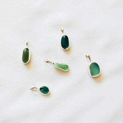 Sea Glass Necklace (Handmade): Green