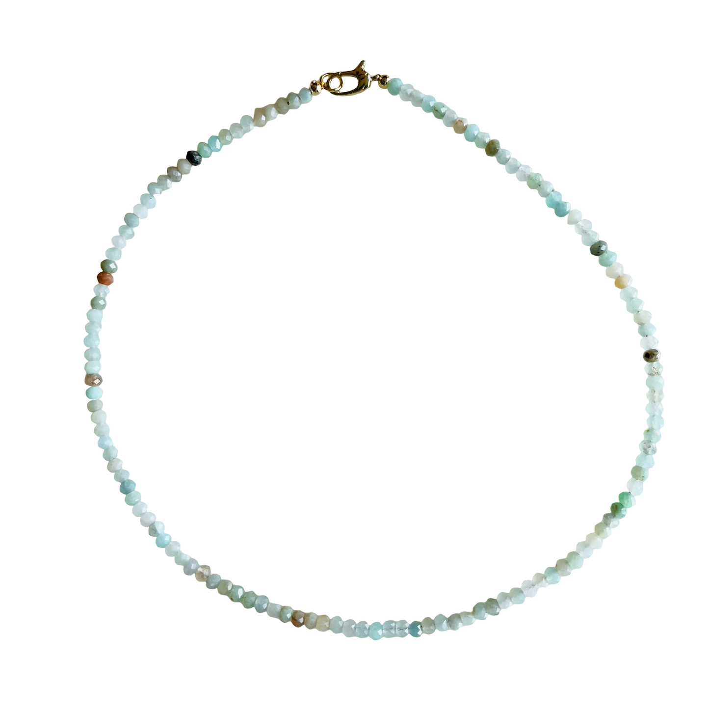 Market and King - Dainty Candy Gemstone Necklace: Aqua Jade