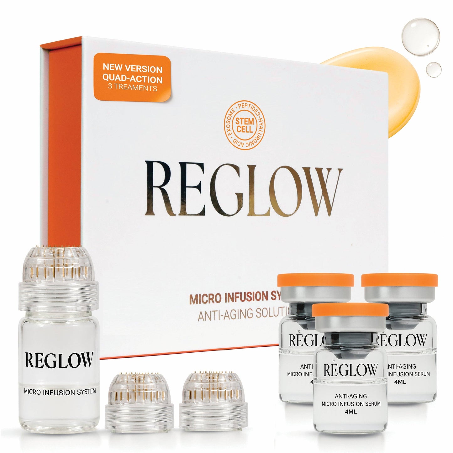 ReGlow - Award Winning Micro Infusion System - Stem Cells & Exosomes : 1.5 Months Supply - Stem Cell + Exosomes