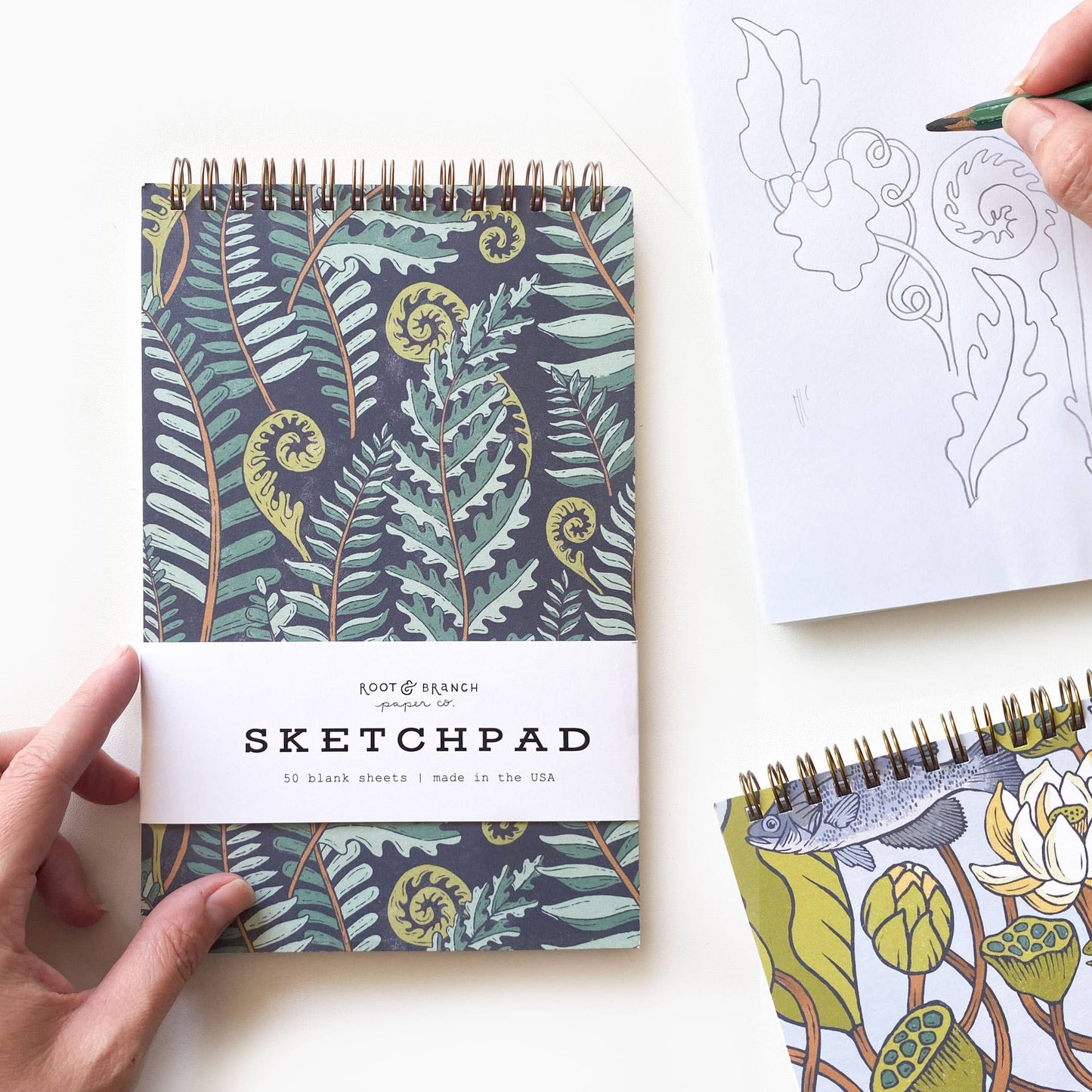 Root & Branch Paper Co. - Forest Fern Spiral Bound Sketchpad