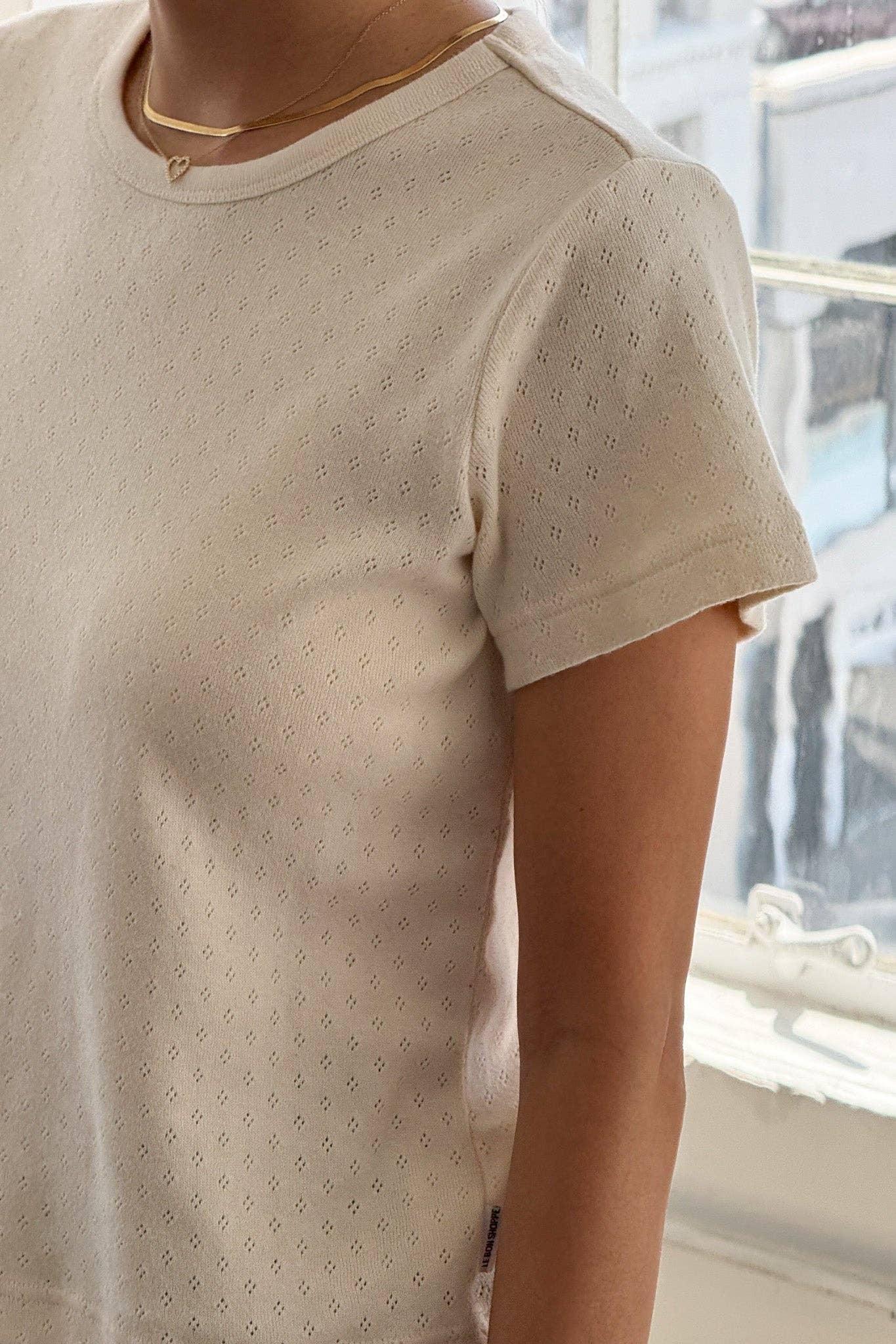 Rose Pointelle T Shirt