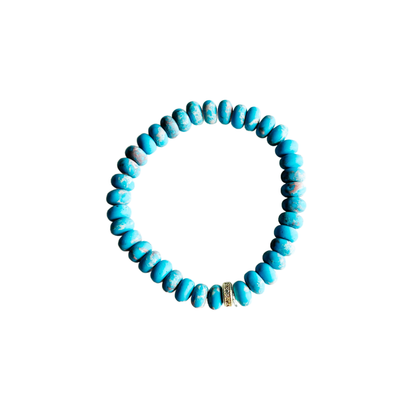 Market and King - Candy Stretch Bracelets: Matte Turquoise Imperial Jasper
